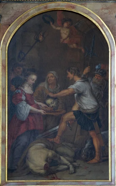 Ścięcie Jana Chrzciciela Ołtarza Maria Grunen Tal Kościół Pielgrzymkowy Retzbach — Zdjęcie stockowe