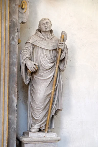 Άγαλμα Του Αγίου Στο Βωμό Saint Bernard Από Εργαστήριο Του — Φωτογραφία Αρχείου