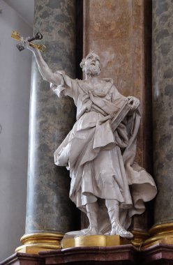 Saint Peter heykel kutsal kan sunak Bazilikası St Martin ve Oswald Weingarten, Almanya