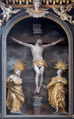 Holy Cross Cistercian Manastırı, Bronbach Reicholzheim Wertheim, Almanya yakınındaki içinde altar