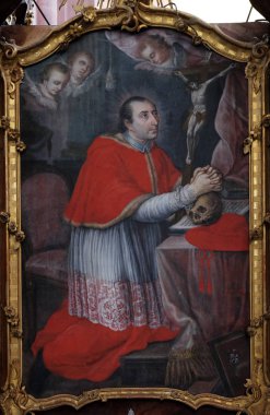 Saint Charles Borromeo, mihrabını Cistercian Manastırı, Bronbach Wertheim, Almanya yakınındaki Reicholzheim içinde
