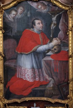 Saint Charles Borromeo, mihrabını Cistercian Manastırı, Bronbach Wertheim, Almanya yakınındaki Reicholzheim içinde