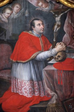 Saint Charles Borromeo, mihrabını Cistercian Manastırı, Bronbach Wertheim, Almanya yakınındaki Reicholzheim içinde