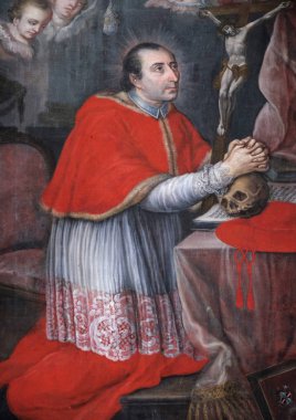 Saint Charles Borromeo, mihrabını Cistercian Manastırı, Bronbach Wertheim, Almanya yakınındaki Reicholzheim içinde