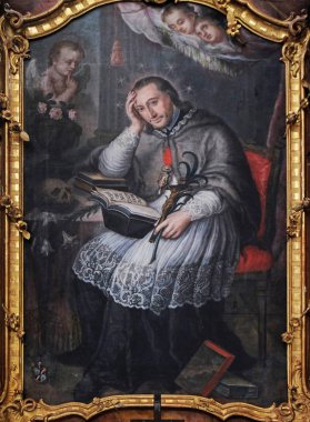 Nepomuk Saint John, mihrabını Cistercian Manastırı, Bronbach Wertheim, Almanya yakınındaki Reicholzheim içinde