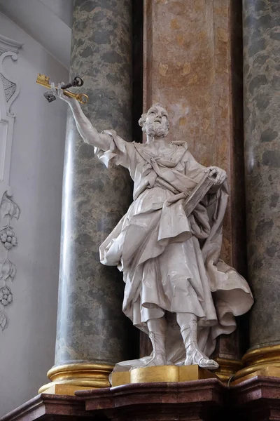 Saint Peter Staty Det Heliga Blodet Altaret Den Basilica Martin — Stockfoto