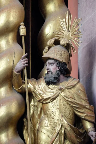 Estatua San Vitalis Altar Mayor Abadía Cisterciense Bronbach Reicholzheim Cerca — Foto de Stock