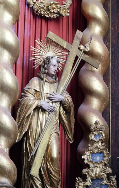 Saint Bernard Clairvaux Statue Main Altar Cistercian Abbey Bronbach Reicholzheim — Stock Photo, Image