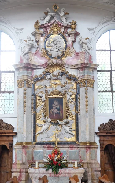 Altar Virgen María Basílica San Martín Oswald Weingarten Alemania — Foto de Stock