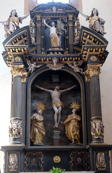 Алтарь Святого Креста Цистерцианском Аббатстве Бронбах Райхольцхайме Близ Вертхайма Германия — стоковое фото