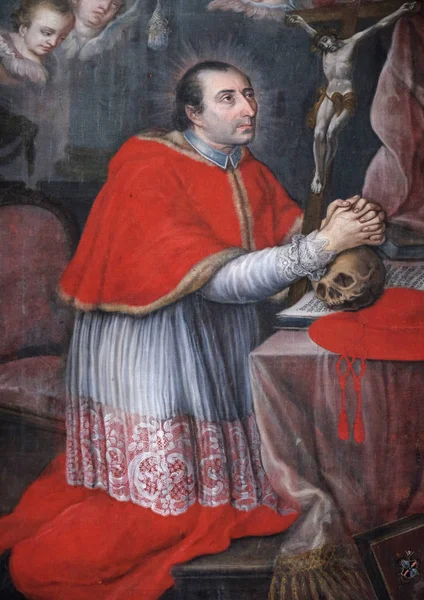 Saint Charles Borromeo, mihrabını Cistercian Manastırı, Bronbach Wertheim, Almanya yakınındaki Reicholzheim içinde