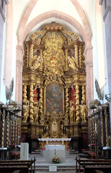 Asunción María Altar Mayor Abadía Cisterciense Bronbach Reicholzheim Cerca Wertheim —  Fotos de Stock