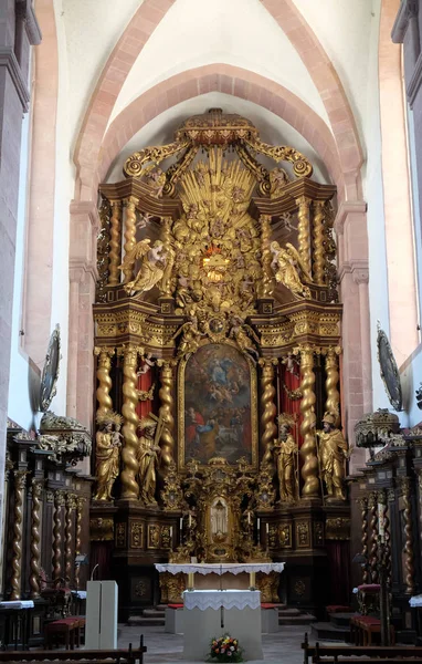 Asunción María Altar Mayor Abadía Cisterciense Bronbach Reicholzheim Cerca Wertheim —  Fotos de Stock