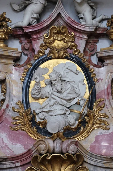 Bóg Ojciec Ołtarz Najświętszej Maryi Panny Bazylice Marcina Oswald Weingarten — Zdjęcie stockowe