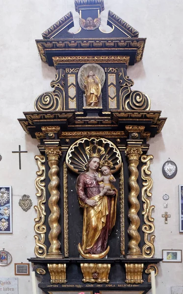 Ołtarz Najświętszej Maryi Panny Opactwie Cystersów Bronbach Reicholzheim Pobliżu Wertheim — Zdjęcie stockowe