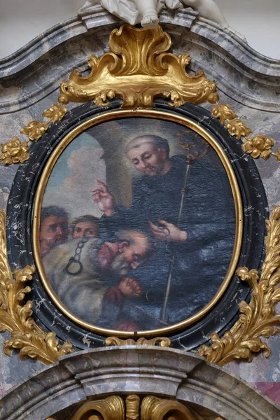 San Leonardo Catene Altare San Giovanni Nepomuceno Nella Basilica San — Foto Stock