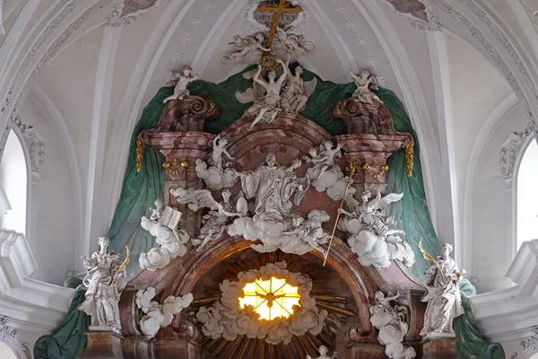 Saint Benedict Omgiven Helgon Och Änglar Huvudaltaret Basilica Martin Och — Stockfoto