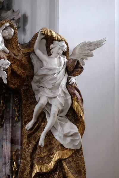 Statue Ange Sur Chaire Basilique Saint Martin Oswald Weingarten Allemagne — Photo