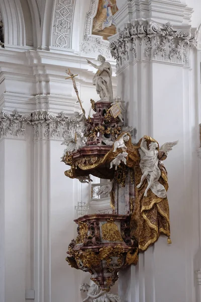 Pulpit Basilica Martin Oswald Weingarten Germany — Stock Photo, Image