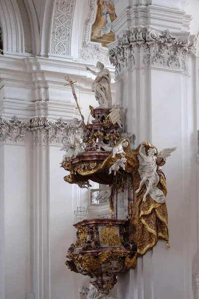 Pulpit Basilica Martin Oswald Weingarten Germany — Stock Photo, Image