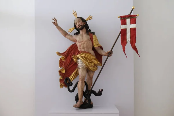 Zmartwychwstałego Chrystusa Statua Bazylice Marcina Oswald Weingarten Niemcy — Zdjęcie stockowe