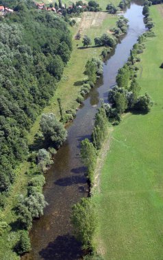 Güzel manzara nehir Kupa Sisljavic, Hırvatistan