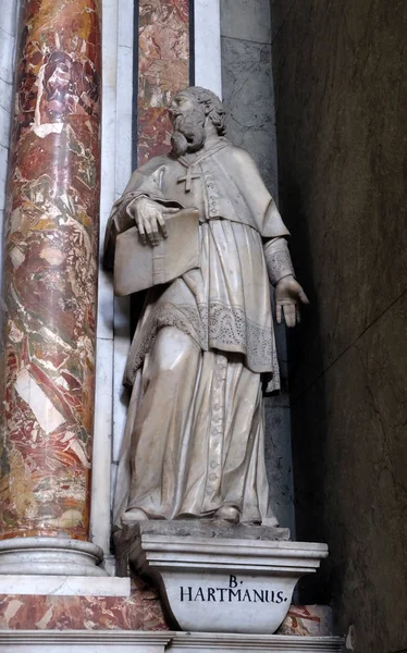 Blessed Hartmann Brixenstatue Altar Cathedral Santa Maria Assunta San Cassiano — Stock Photo, Image