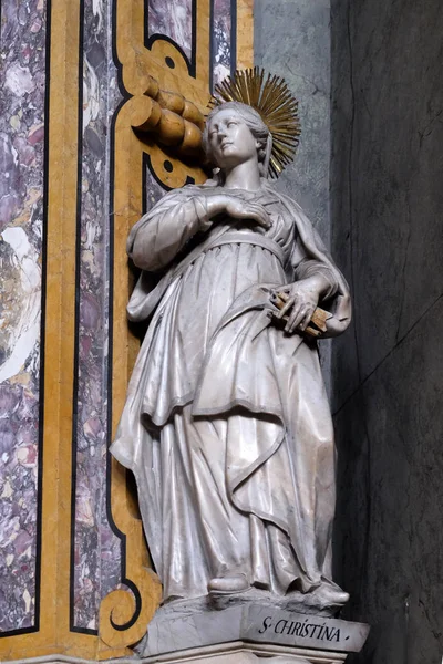 Christina Statue Alteret Santa Maria Assunta San Cassiano Bressanone Italia – stockfoto