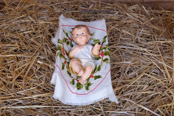 Baby Jezus Figuur Kerststal Aartsbisschop Van Goddelijke Seminarie Zagreb Kroatië — Stockfoto