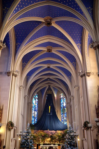 Altar Igreja Época Natal Igreja São Francisco Assis Zagreb Croácia — Fotografia de Stock