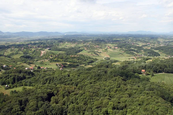 Campo Idílico Colinas Prados Región Zagorje Croacia — Foto de Stock