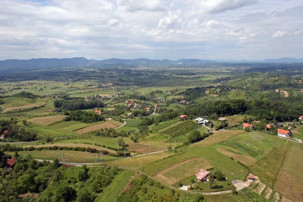 克罗地亚Zagorje地区的Idyllic农村 山丘和草地 — 图库照片