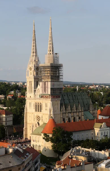 Katedrála Záhřeb Věnované Nanebevzetí Panny Marie Záhřebu Chorvatsko — Stock fotografie