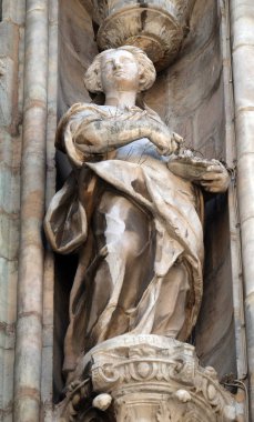 Saint Liberata, heykel Milano Katedrali'ne, Duomo di Santa Maria Nascente, Milan, Lombardiya, İtalya