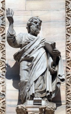 Aziz Luka İncili, heykel Milano Katedrali'ne, Duomo di Santa Maria Nascente, Milan, Lombardiya, İtalya