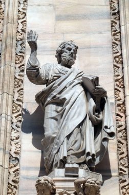 Aziz Luka İncili, heykel Milano Katedrali'ne, Duomo di Santa Maria Nascente, Milan, Lombardiya, İtalya