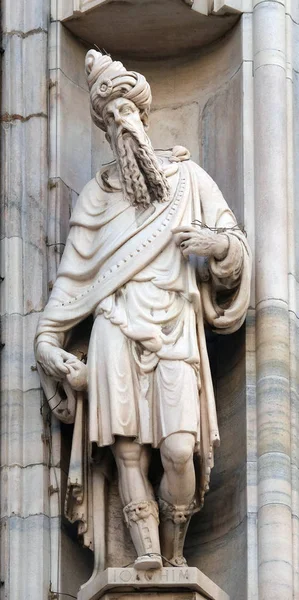 Saint Joachim Statue Sur Cathédrale Milan Duomo Santa Maria Nascente — Photo