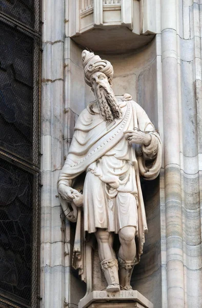 Saint Joachim Statue Sur Cathédrale Milan Duomo Santa Maria Nascente — Photo