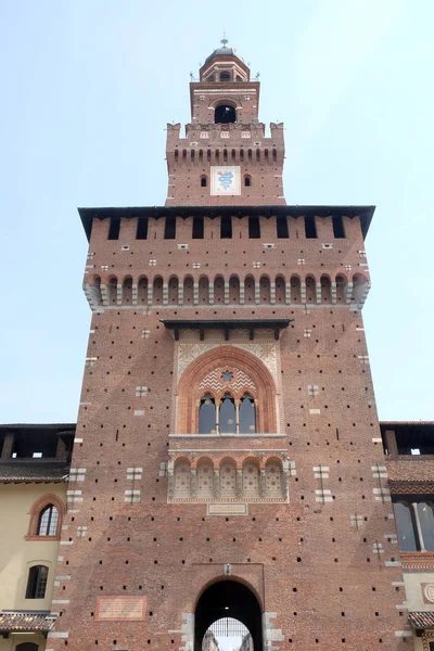 Castelo Sforza Milão Itália Construído Século Por Francesco Sforza Duque — Fotografia de Stock