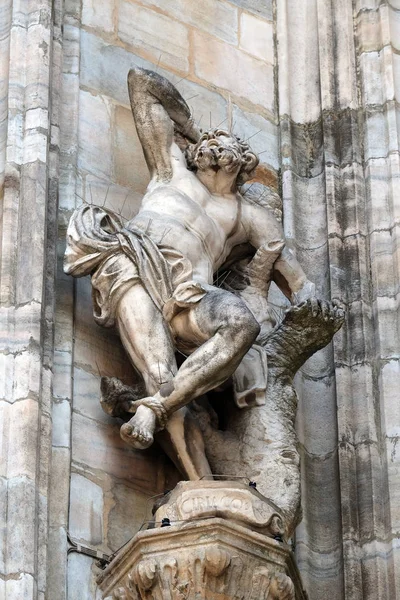 San Ciríaco Mártir Estatua Catedral Milán Duomo Santa Maria Nascente —  Fotos de Stock