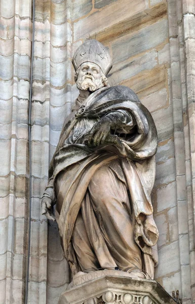 Sant Onorato Statua Sul Duomo Milano Duomo Santa Maria Nascente — Foto Stock