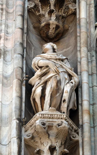 Sainte Catherine Alexandrie Statue Sur Cathédrale Milan Duomo Santa Maria — Photo