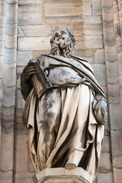 Prophète Jérémie Statue Sur Cathédrale Milan Duomo Santa Maria Nascente — Photo