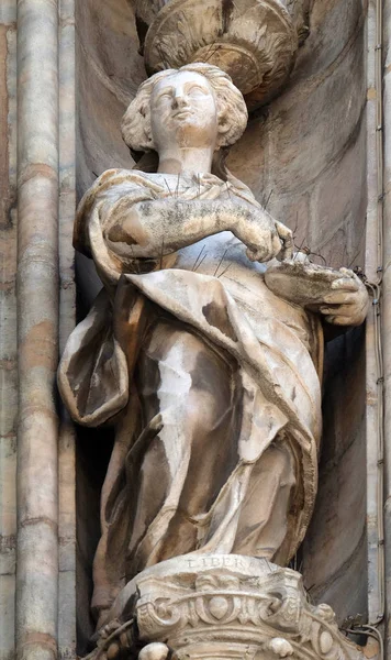 Santa Liberata Statua Sul Duomo Milano Duomo Santa Maria Nascente — Foto Stock