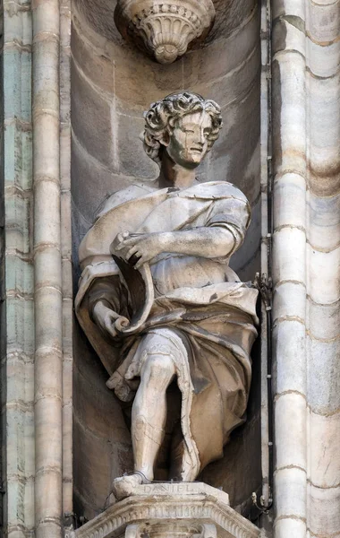 Prophète Daniel Statue Sur Cathédrale Milan Duomo Santa Maria Nascente — Photo