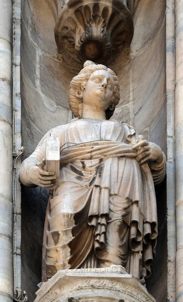 Saint Marcellina Staty Milanos Katedral Duomo Santa Maria Nascente Milano — Stockfoto