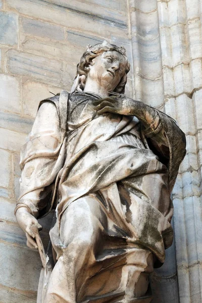 Святая Маргарет Известная Маргарет Антиохийская Статуя Миланском Католическом Соборе Дуомо — стоковое фото