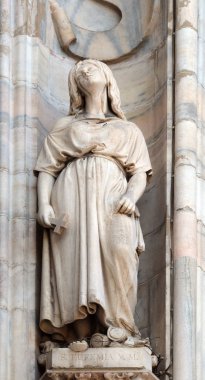 Saint Euphemia, heykel Milano Katedrali'ne, Duomo di Santa Maria Nascente, Milan, Lombardiya, İtalya