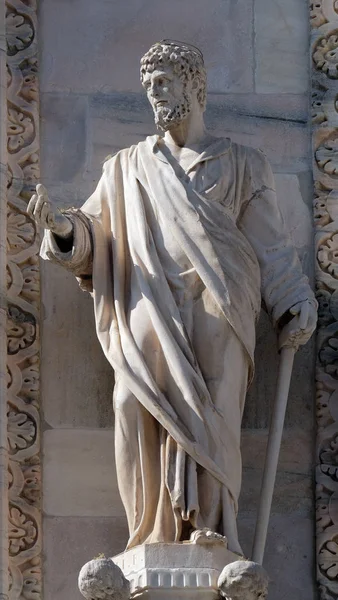 San Justino Estatua Catedral Milán Duomo Santa Maria Nascente Milán —  Fotos de Stock