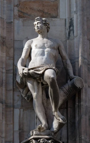 Statue Saint Facade Milan Cathedral Duomo Santa Maria Nascente Milan — Stock Photo, Image